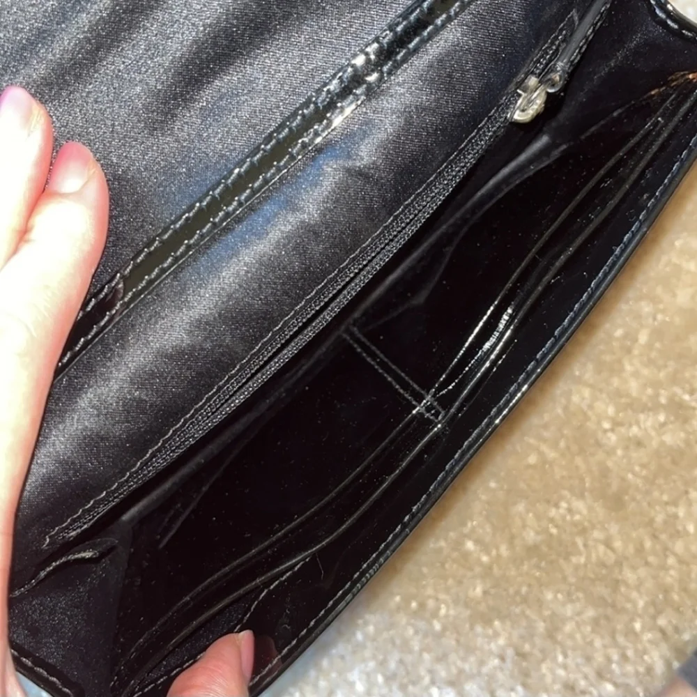 NWT Coach Black Crossbody Clutch with Chain Strap & Multiple Card Slots VINTAGE